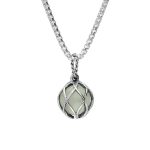 Sterling Silver Green Quartz Emma Stothard Silver Darling 10mm Float Charm Necklace