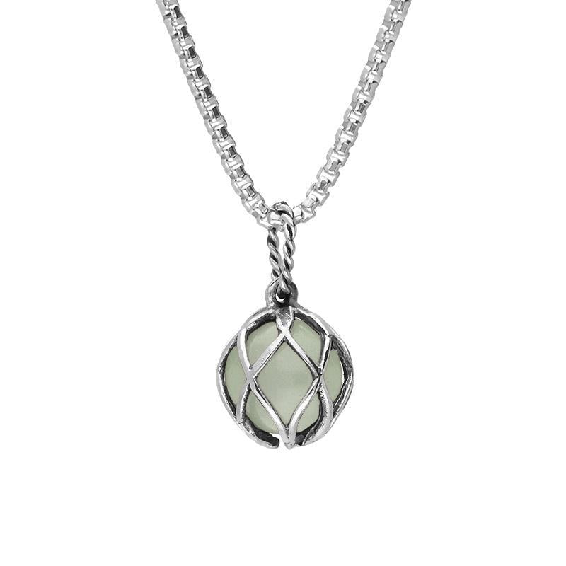 Sterling Silver Green Quartz Emma Stothard Silver Darling 10mm Float Charm Necklace Sterling Silver Green Quartz Emma Stothard Silver Darling 10mm Float Charm Necklace