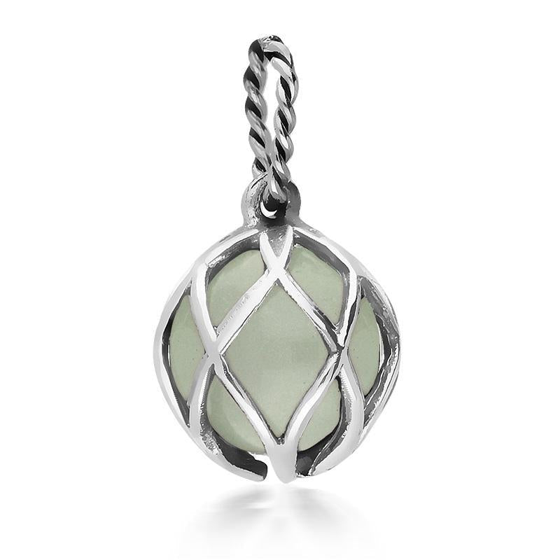 Sterling Silver Green Quartz Emma Stothard Silver Darling 10mm Float Charm Sterling Silver Green Quartz Emma Stothard Silver Darling 10mm Float Charm