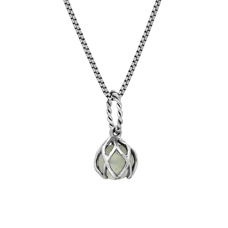 Sterling Silver Green Quartz Emma Stothard Silver Darling 6mm Float Charm Necklace Sterling Silver Green Quartz Emma Stothard Silver Darling 6mm Float Charm Necklace