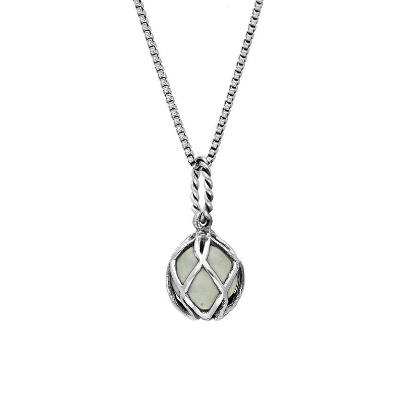 Sterling Silver Green Quartz Emma Stothard Silver Darling 8mm Float Charm Necklace Sterling Silver Green Quartz Emma Stothard Silver Darling 8mm Float Charm Necklace
