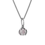 Sterling Silver Rose Quartz Emma Stothard Silver Darling 6mm Float Charm Necklace
