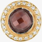 Story Silver Gold Plated Clear Cubic Zirconia Round Smoky Quartz Charm 5408891