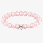 THOMAS SABO As We Love 17cm Rose Quartz Oval Bead Bracelet X0292-034-9-L17