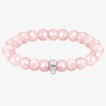 THOMAS SABO As We Love 19cm Rose Quartz Oval Bead Bracelet X0292-034-9-L19