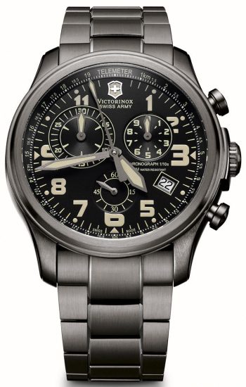 Victorinox Swiss Army Watch Infantry Vintage Quartz Chronograph - Black