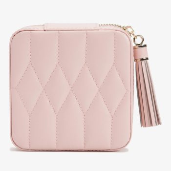 WOLF Caroline Zip Rose Quartz Travel Jewellery Case 329915