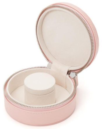 WOLF Jewellery Case Sophia Mini Zip Rose Quartz - Rose