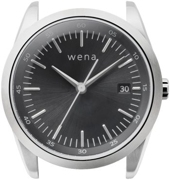 Wena By Sony Watch Head Solar Three Hands Silver - Black