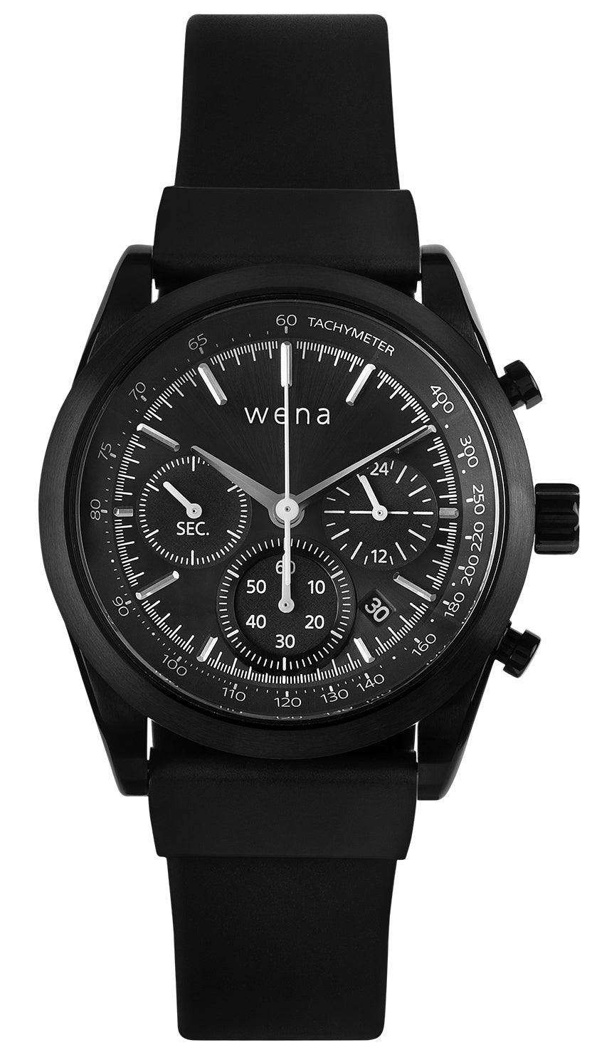 Wena Watch Wrist Active With Black Solar Chronograph Face - Black Wena Watch Wrist Active With Black Solar Chronograph Face - Black