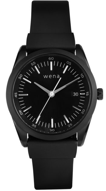 Wena Watch Wrist Active With Black Solar Three Hands Face - Black