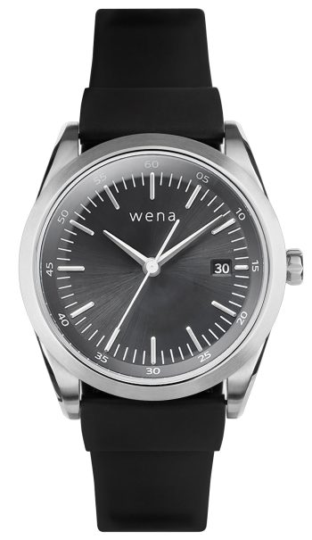 Wena Watch Wrist Active With Silver Solar Three Hands Face - Silver