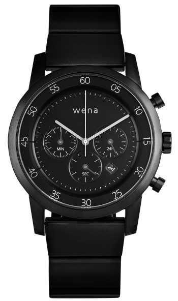 Wena Watch Wrist Pro With Black Quartz Chronograph Face - Black