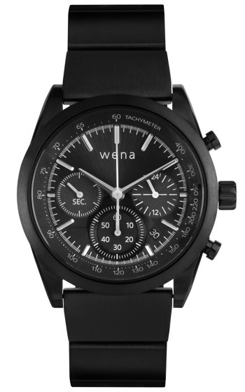 Wena Watch Wrist Pro With Black Solar Chronograph Face - Black