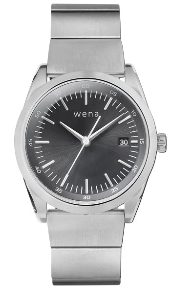 Wena Watch Wrist Pro With Silver Solar Three Hands Face - Silver