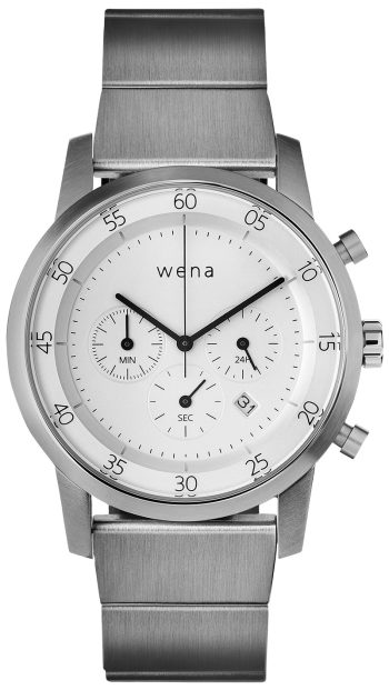 Wena Watch Wrist Pro With White Quartz Chronograph Face - White