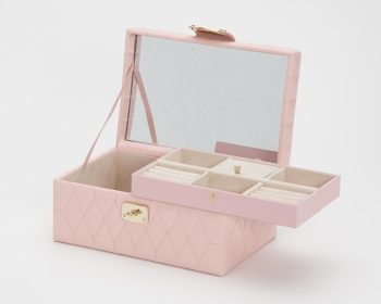 Wolf Jewellery Box Caroline Small Rose Quartz - Rose
